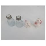 Salt and Pepper Shakers Mixed Lot - Frosted Glass & Ceramic Mice