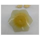 Decorative Glass Bird & Leaf Dish Set (Lot of 3)