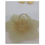Decorative Glass Bird & Leaf Dish Set (Lot of 3)