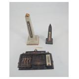Souvenir Thermometer Set - Washington Monument & San Francisco Cable Car (Set of 3)