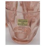 Pink Glassware Set - Arcoroc 9-Piece Mixed Lot