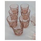 Pink Glassware Set - Arcoroc 9-Piece Mixed Lot