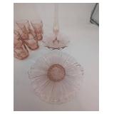 Pink Glassware Set - Arcoroc 9-Piece Mixed Lot