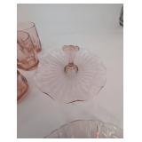 Pink Glassware Set - Arcoroc 9-Piece Mixed Lot