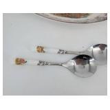 Serving Bowl Set - Spode Woodland Rabbit Oval With Salad Servers (3-Piece)