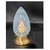 Vintage light fixture; Vaseline glass swirl pattern