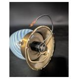 Vintage light fixture; Vaseline glass swirl pattern