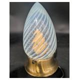 Vintage light fixture; Vaseline glass swirl pattern