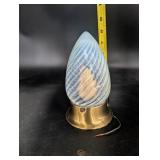 Vintage light fixture; Vaseline glass swirl pattern