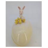vintage Ceramic Easter Bunny & Chick Egg Holders (Lot of 3)