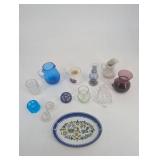 Glass Miniatures & Decorative Tray Mixed Lot