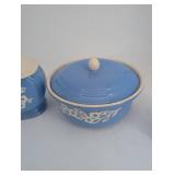 Camark Pottery Blue Floral Serveware (Lot of 5)