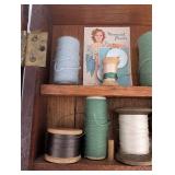 Vintage Sewing Thread Display Box - Coats & Clark, J & P Coats, Mermaid Pearls & Luckyday