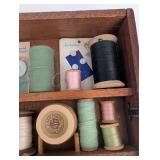 Vintage Sewing Thread Display Box - Coats & Clark, J & P Coats, Mermaid Pearls & Luckyday