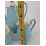 Tea Set - Hall China Blue Bell Dec. 80 Pink 3-Piece