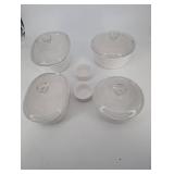 Ceramic Bakeware Set - Oval Casserole Dishes & Ramekins (Lot of 6)