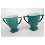 Vintage Hazel Atlas sugar dishes.