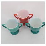 Vintage Hazel Atlas sugar dishes.
