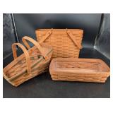 Longaberger Woven Basket Set (Lot of 3)