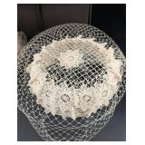 Vintage Bridal Lace Headpieces in Hat Box (Lot of 2)
