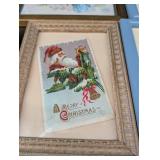 Vintage Framed Postcard Assortment (4)