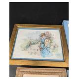 Vintage Framed Postcard Assortment (4)