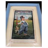 Vintage Framed Postcard Assortment (4)