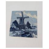 Vintage Delft Blue Tile & Trivet Set (Lot of 3)