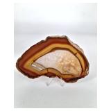 Banded Agate Slice Geode Display Specimen