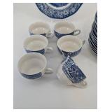 Vintage Liberty Blue Dinner Plates & Cups (Lot of 18)