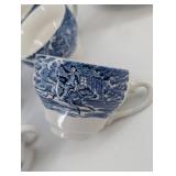 Vintage Liberty Blue Dinner Plates & Cups (Lot of 18)