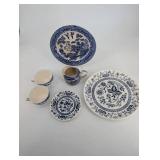Blue & White Japan Tea Set 6-Piece Floral Pattern
