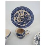 Blue & White Japan Tea Set 6-Piece Floral Pattern
