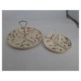 Vintage Hand Painted Japan Divided Serving Dishes (Lot of 2)