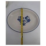 Vintage Pfaltzgraff Blue Floral Stoneware Serving Set 3-Piece