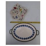 Floral Porcelain Serving Tray & Leaf Dish