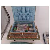 Sewing Basket, Thread & Notions Mixed Lot