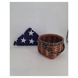 Star Print Basket & Cushion Mixed Lot
