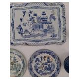 Mixed Estate Lot Blue & White Transferware, Silverplate, OXO Loaf Pan