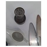 Mixed Estate Lot Blue & White Transferware, Silverplate, OXO Loaf Pan