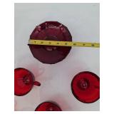 Ruby Red Glass Cup & Plate Set