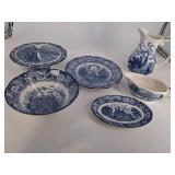 Liberty Blue Historic Colonial Scenes China (Lot of 6)