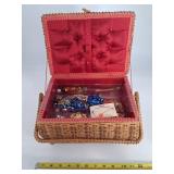Vintage Jewelry Assortment in Wicker Box