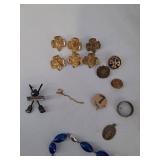 Vintage Jewelry Assortment in Wicker Box
