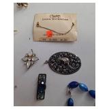 Vintage Jewelry Assortment in Wicker Box