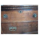 Antique Victorian Oak Dresser With Mirror
