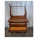Antique Victorian Oak Sideboard Mirror Back
