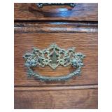 Antique Victorian Oak Sideboard Mirror Back