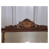Antique Ornate Three-Panel Mirror 50in W X 14.5in H