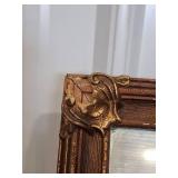 Antique Ornate Three-Panel Mirror 50in W X 14.5in H